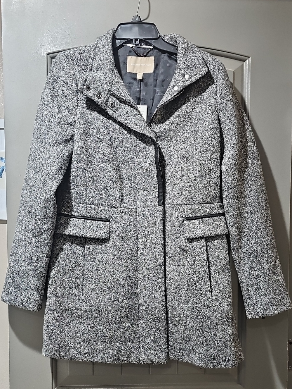 Banana Republic Gray Tweed Pea Coat (D)